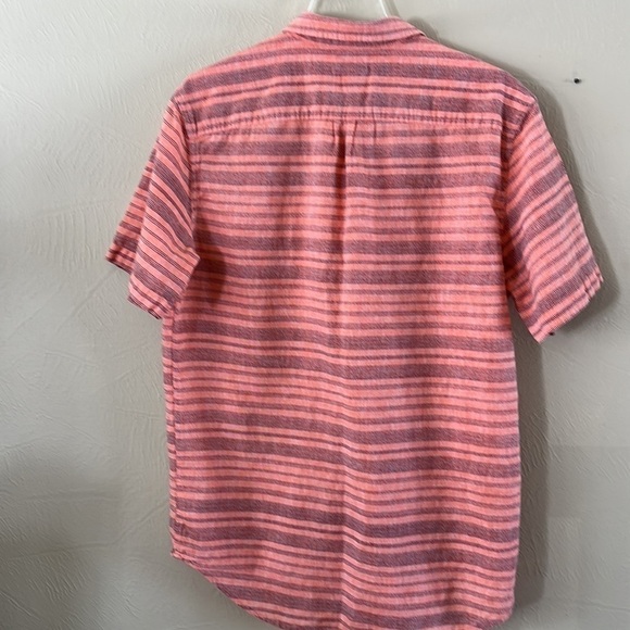 Old Navy Men’s Slim Fit Salmon Linen Blend Button-down Short Sleeve Size Large - Picture 5 of 10